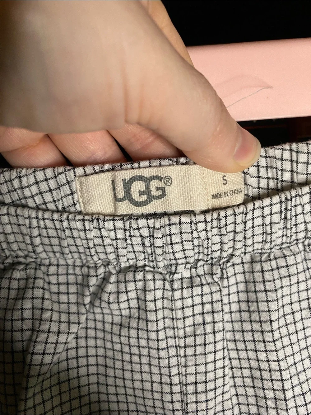 Super Cute Soft UGG Black & White Gingham Ultra Mini Lounge Pajama Sleep Shorts